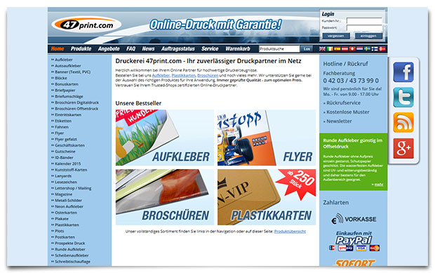 Onlinedruckerei www.47print.com