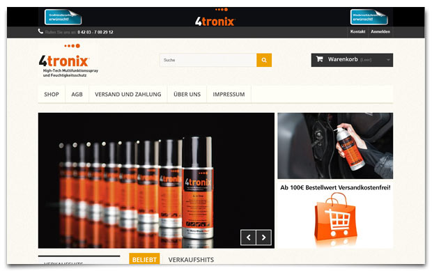 Onlineshop 4tronix.de - made by 47 Company
